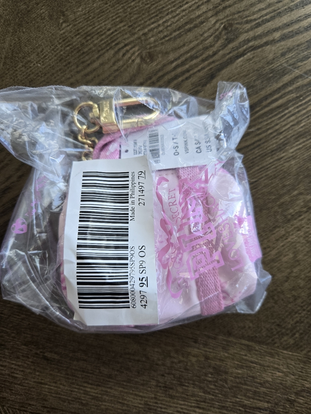 PINK x LoveShackFancy NWT Mini Duffle Keychain Charm in beaux icons color - Picture 3 of 3